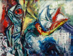 Jan Bauch, The Meeting of Odysseus and Polyphemus, 1977, oil on hardboard