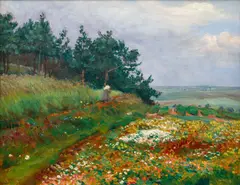 Spring Meadow by František Kaván, 1920s, oil on cardboard, sold May 2024