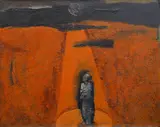 Bohumil Žemlička, Clown, 1976, mixed media (encaustic, oil) on canvas