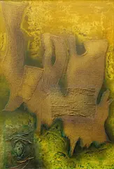 Joseph Istler, Object, 1967, mixed media (oil, enamel, fabric) on canvas