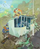 Michael Rittstein, Waiting Room for the Past (and Hominids), 2013, acrylic on canvas