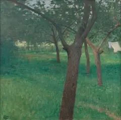 Jakub Schikaneder, Garden, circa 1889, oil on canvas