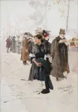 Luděk Marold, Quai Voltaire in Paris, 1898, oil on canvas