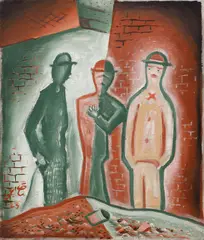 Comrades by Josef Čapek, 1923, oil on canvas, sold Nov 2024