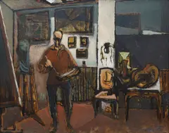 Bohumír Matal, Self-Portrait in the Studio, 1950, oil on canvas