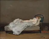 Paul Gauguin, Mette Asleep on a Sofa, circa 1875, oil on canvas