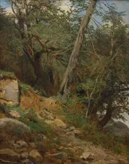 Julius Mařák, The Edge of a Forest, circa 1875, oil on cardboard laid down on canvas