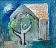 Jiří Rada, Outbuilding, not dated, oil on canvas