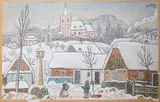 Josef Lada, Winter, 1941, gouache on paper