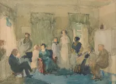 Max Švabinský, Small Family Portrait, 1912, mixed media (watercolor, charcoal) on paper