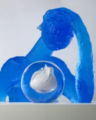 Lukáš Novák, Sloth, 2024, object (fused glass sculpture)
