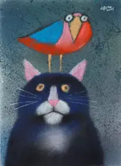 Adolf Born, Unrequited Love, 2005, mixed media (pastel, tempera) on paper