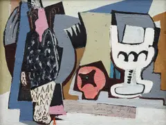 Emil Filla, Still Life with a Goblet, 1928, mixed media (oil, enamel, sand) on canvas