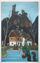 Josef Lada, Water Goblin, 1943, gouache on paper