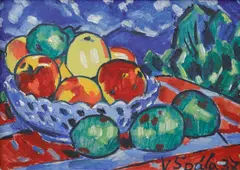 Václav Špála, Still Life with Fruit, 1937, oil on cardboard