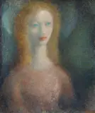 Ludmila Jiřincová, Girl with Blue Eyes, 1960s, oil on wood panel