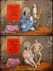 Jan Saudek, Holy Russia, first half of the 1990s, oil on hardboard