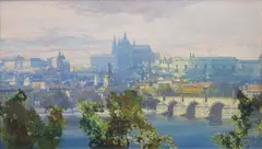 Jaroslav Šetelík, View of Hradčany, 1920s, oil on canvas