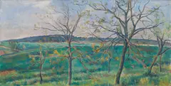 Václav Rabas, Sprouting Nut Trees, 1954, oil on canvas
