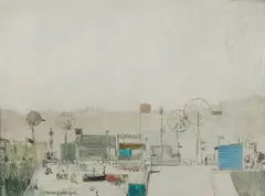 Kamil Lhoták, French Landscape, 1944, oil on cardboard