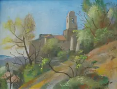 Otakar Kubín, The Chapel in Simiane, 1930s, oil on cardboard