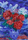 Václav Špála, Red 	Peonies, 1944, oil on canvas