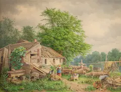 Bedřich Havránek, Fisherman's Hut by the Vltava River, 1898, watercolor on paper