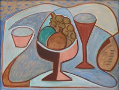 Jaroslav Král, Still Life with a Bowl of Fruit and a Goblet, 1935, oil on cardboard