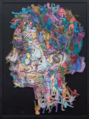 Ivana Štenclová, Floor Exercise II, 2024, hanging object (acrylic on canvas)
