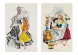 Jiří Trnka, Two Illustrations for Grimms' Fairy Tales