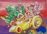 Michael Rittstein, Vegetable Carts, 2023, acrylic on canvas