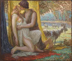 Josef Bárta, Lovers, circa 1905, oil on cardboard