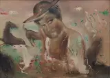 In the Pasture by Nikolaj Michajlovič Rodionov, 1933, oil on canvas, sold May 2025