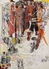 Jaroslav Serpan, K 17, 1975, mixed media (collage, ink, watercolor, gouache) on paper