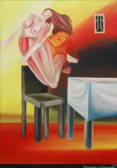 Eva Švankmajerová, Family Happiness, 1978, oil on canvas