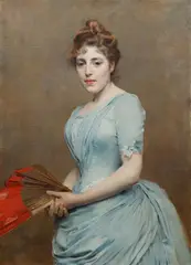 Vojtěch Hynais, Lady with Fan, 1888, oil on canvas