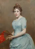 Vojtěch Hynais, Lady with Fan, 1888, oil on canvas
