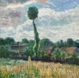 Alois Kalvoda, Rohatec Cottages, circa 1910, oil on canvas