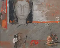 František Ronovský, From Paris, 1972, encaustic on hardboard