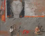 František Ronovský, From Paris, 1972, encaustic on hardboard