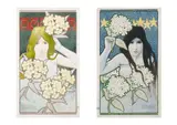 Vojtěch Preissig, Night and Day (Diptych), 1899, watercolor on paper
