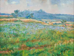 František Kaván, Mood near Libunec, after 1930, oil on cardboard