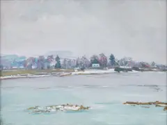František Kaván, A Pond near Trhová Kamenice, 1930, oil on cardboard