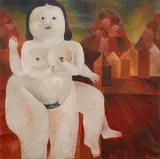 Eva Švankmajerová, Women in the Field III, oil on canvas
