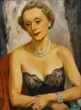 František Zdeněk Eberl, Woman in Evening Dress, before 1954, oil on canvas