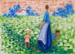 Josef Čapek, Flowering Meadow, 1937, oil on jute