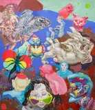 Michael Rittstein, The Dwarf's Friends, 2017, acrylic on canvas