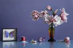 Jan Mikulka, Petřín Magnolias, 2025, acrylic on canvas