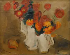 Miloslav Holý, Flowers and Pear, 1928, oil on canvas