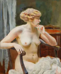 Josef Loukota, Before the Bath, circa 1920, oil on canvas
